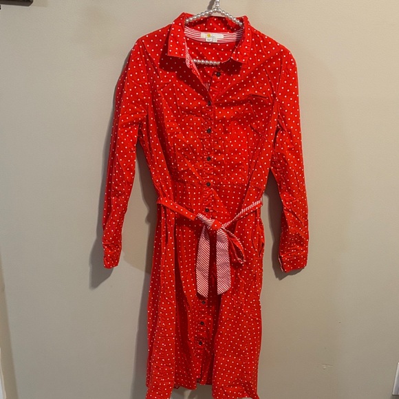 Boden Posy Shirt Dress Red and White Polka Dot size 10L - Picture 2 of 9
